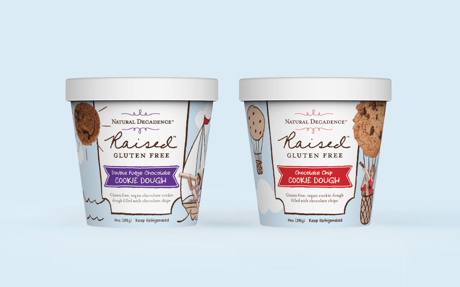 Custom packaging design by Creative Retail Packaging for Raised Natural Decadence, showcasing brand identity.