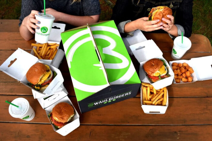 Wahlburgers carry out and to go packaging suite